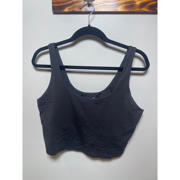 Avia SoftSculpt Womens Black Crop Tank Top Scoop Neck Athletic Size XL 16-18 - Picture 2 of 4